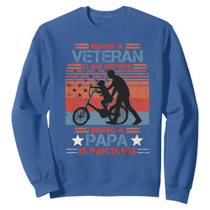 Veteran Father Sweatshirt Being A Veteran Is An Honor Being A Papa Is Priceless TS11 Print Your Wear