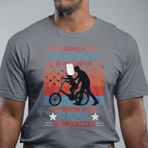 Veteran Father T Shirt Being A Veteran Is An Honor Being A Papa Is Priceless TS11 Charcoal Print Your Wear