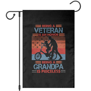 Veteran Grandpa Garden Flag Being A Veteran Is An Honor Being A Grandpa Is Priceless TS11 Black Print Your Wear