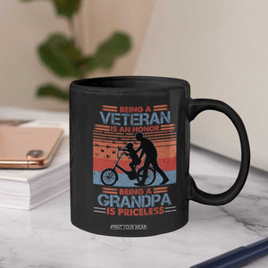 Veteran Grandpa Coffee Mug Being A Veteran Is An Honor Being A Grandpa Is Priceless TS11 Print Your Wear
