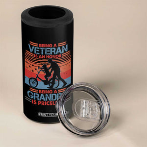 Veteran Grandpa 4 in 1 Can Cooler Tumbler Being A Veteran Is An Honor Being A Grandpa Is Priceless TS11 Print Your Wear