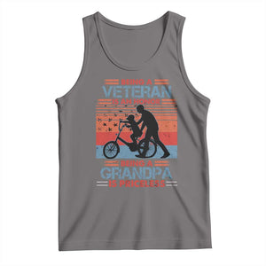 Veteran Grandpa Tank Top Being A Veteran Is An Honor Being A Grandpa Is Priceless TS11 Deep Heather Print Your Wear