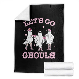 Funny Halloween Throw Blanket Let's Go Ghouls Cowgirl Western Ghost TS11 Black Print Your Wear