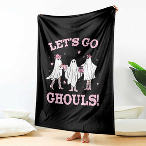 Funny Halloween Throw Blanket Let's Go Ghouls Cowgirl Western Ghost TS11 Print Your Wear