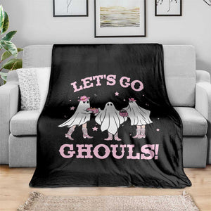 Funny Halloween Throw Blanket Let's Go Ghouls Cowgirl Western Ghost TS11 Print Your Wear