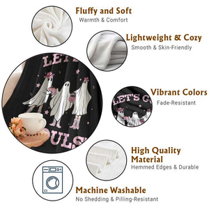 Funny Halloween Throw Blanket Let's Go Ghouls Cowgirl Western Ghost TS11 Print Your Wear