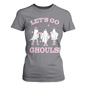 Funny Halloween T Shirt For Women Let's Go Ghouls Cowgirl Western Ghost TS11 Charcoal Print Your Wear