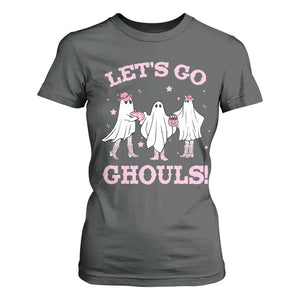 Funny Halloween T Shirt For Women Let's Go Ghouls Cowgirl Western Ghost TS11 Dark Heather Print Your Wear