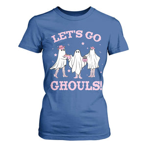 Funny Halloween T Shirt For Women Let's Go Ghouls Cowgirl Western Ghost TS11 Royal Blue Print Your Wear