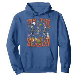 Funny HalloThankMas Hoodie Tis The Season Halloween Thanksgiving Christmas Skeleton TS11 Royal Blue Print Your Wear