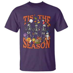 Funny HalloThankMas T Shirt Tis The Season Halloween Thanksgiving Christmas Skeleton TS11 Purple Print Your Wear