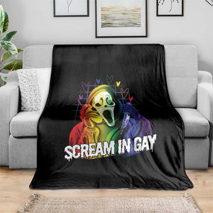 Halloween LGBT Throw Blanket Scream In Gay Ghost Murderer Rainbow TS11 Print Your Wear