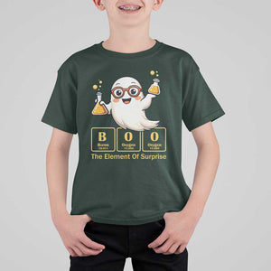 Halloween Chemistry T Shirt For Kid Boo The Element Of Surprise Ghost Nerd TS11 Dark Forest Green Print Your Wear