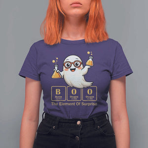 Halloween Chemistry T Shirt For Women Boo The Element Of Surprise Ghost Nerd TS11 Purple Print Your Wear