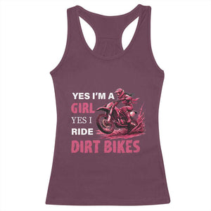 Yes I'm A Girl Yes I Ride Dirt Bikes Racerback Tank Top Motocross Biker TS11 Maroon Print Your Wear