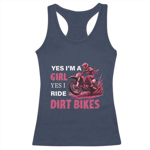 Yes I'm A Girl Yes I Ride Dirt Bikes Racerback Tank Top Motocross Biker TS11 Navy Print Your Wear