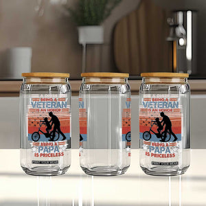 Veteran Father Glass Can Being A Veteran Is An Honor Being A Papa Is Priceless TS11 Print Your Wear
