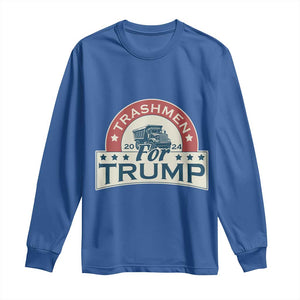 Trashmen For Trump 2024 Long Sleeve Shirt US Election 2024 Garbage Truck TS11 Royal Blue Print Your Wear