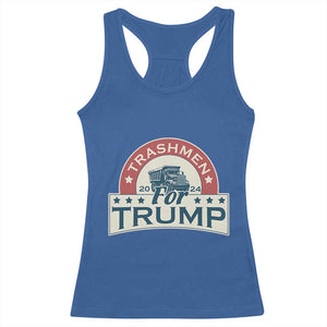 Trashmen For Trump 2024 Racerback Tank Top US Election 2024 Garbage Truck TS11 Royal Blue Print Your Wear