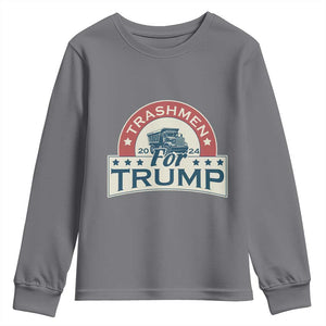 Trashmen For Trump 2024 Youth Sweatshirt US Election 2024 Garbage Truck TS11 Charcoal Print Your Wear