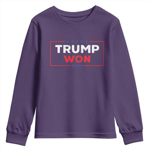 Trump Won 2024 Youth Sweatshirt The 47th US President 2024 USA Election TS11 Purple Print Your Wear