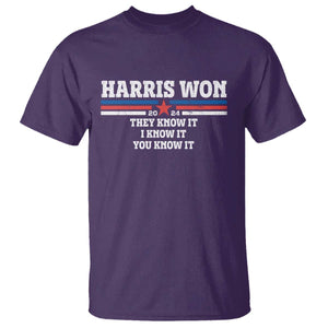 Harris Won 2024 T Shirt They I And You Know It US Election TS11 Purple Print Your Wear