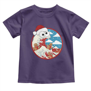 Funny Christmas Baby Shirt Santa Tsunami Is Eating Ginger Bread Xmas TS11 Purple Print Your Wear