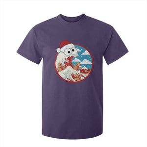 Funny Christmas T Shirt For Kid Santa Tsunami Is Eating Ginger Bread Xmas TS11 Purple Print Your Wear