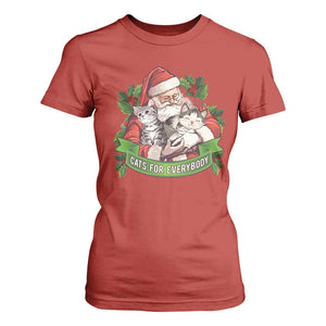 Christmas Cats Owner T Shirt For Women Cats For Everybody Vintage Santa Mistletoe TS11 Red Print Your Wear