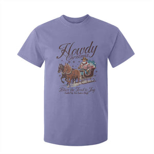 Western Christmas T Shirt For Kid Howdy Christmas Blaze The Trail To Joy Cowboy Santa TS11 Violet Print Your Wear
