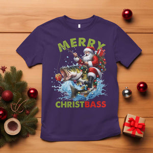 Funny Christmas Fishing T Shirt Merry Christbass Santa Xmas Tree TS11 Purple Print Your Wear