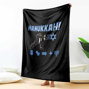 Funny Hanukkah Arcade Game Throw Blanket Jewish Fighter Menorah Star Of David TS11 Print Your Wear