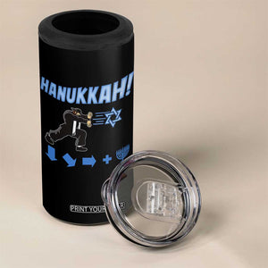 Funny Hanukkah Arcade Game 4 in 1 Can Cooler Tumbler Jewish Fighter Menorah Star Of David TS11 Print Your Wear