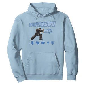 Funny Hanukkah Arcade Game Hoodie Jewish Fighter Menorah Star Of David TS11 Light Blue Print Your Wear