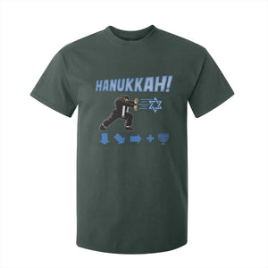 Funny Hanukkah Arcade Game T Shirt For Kid Jewish Fighter Menorah Star Of David TS11 Dark Forest Green Print Your Wear