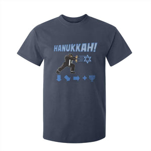 Funny Hanukkah Arcade Game T Shirt For Kid Jewish Fighter Menorah Star Of David TS11 Navy Print Your Wear