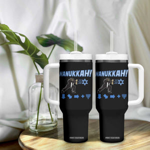 Funny Hanukkah Arcade Game Tumbler With Handle Jewish Fighter Menorah Star Of David TS11 Print Your Wear
