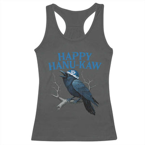 Funny Hanukkah Crow Racerback Tank Top Happy Hanukaw Jewish Holiday TS11 Dark Heather Print Your Wear