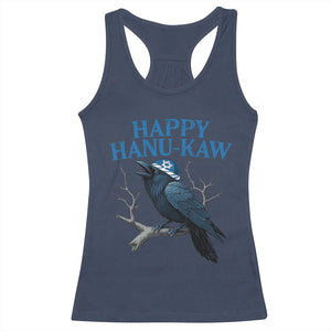 Funny Hanukkah Crow Racerback Tank Top Happy Hanukaw Jewish Holiday TS11 Navy Print Your Wear