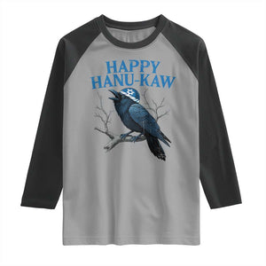 Funny Hanukkah Crow Raglan Shirt Happy Hanukaw Jewish Holiday TS11 Sport Gray Black Print Your Wear