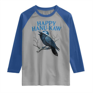 Funny Hanukkah Crow Raglan Shirt Happy Hanukaw Jewish Holiday TS11 Sport Gray Royal Print Your Wear