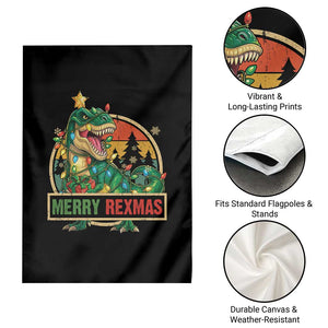 Funny Christmas Dinosaur Garden Flag Merry Rexmas Dino Xmas Tree TS11 Print Your Wear