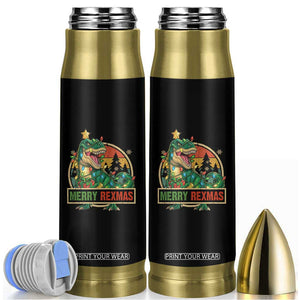 Funny Christmas Dinosaur Bullet Tumbler Merry Rexmas Dino Xmas Tree TS11 Black Print Your Wear