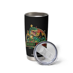 Funny Christmas Dinosaur Tumbler Cup Merry Rexmas Dino Xmas Tree TS11 Print Your Wear