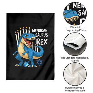 Funny Hanukkah Dinosaur Garden Flag Menorasaurus Rex Jewish Holiday Chanukkah TS11 Print Your Wear