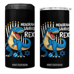 Funny Hanukkah Dinosaur 4 in 1 Can Cooler Tumbler Menorasaurus Rex Jewish Holiday Chanukkah TS11 One Size: 16 oz Black Print Your Wear