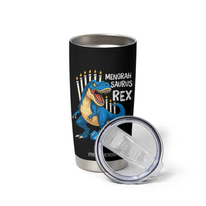 Funny Hanukkah Dinosaur Tumbler Cup Menorasaurus Rex Jewish Holiday Chanukkah TS11 Print Your Wear