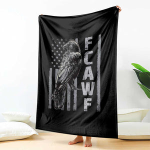 Funny F CAW F Crow Throw Blanket Vintage American Flag TS11 Print Your Wear