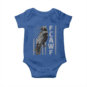 Funny F CAW F Crow Baby Onesie Vintage American Flag TS11 Royal Blue Print Your Wear