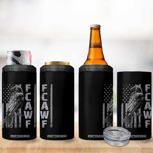 Funny F CAW F Crow 4 in 1 Can Cooler Tumbler Vintage American Flag TS11 Print Your Wear